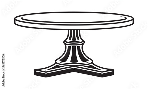 Round table with ornate pedestal furniture