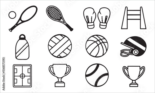 Sports equipment and trophies tennis racket tennis ball