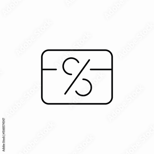 card percentage icon sign vector