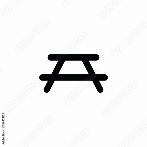 picnic desk icon sign vector