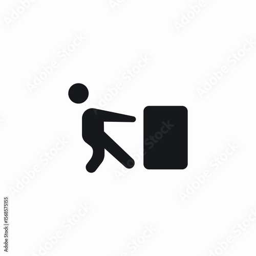 pull heavy furniture icon sign vector