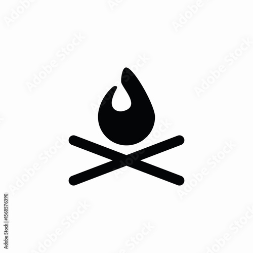 camping fire icon sign vector