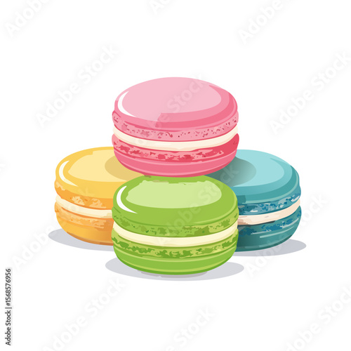 Macaron Cookies Isolated on a Transparent Background 