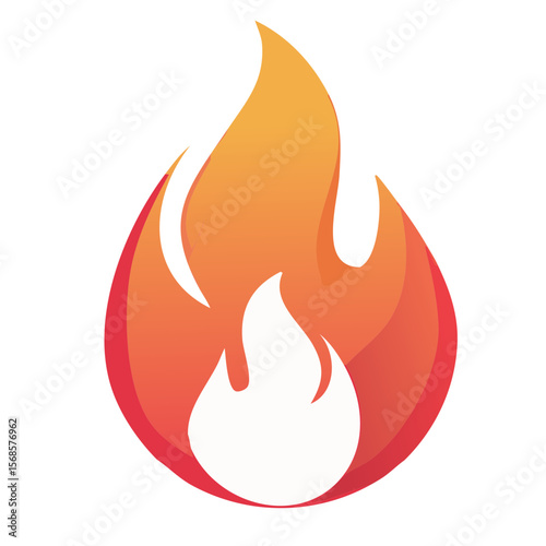 Fire Icon Isolated on a Transparent Background 