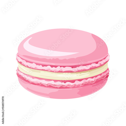 Pink Macaron Cookie Isolate...