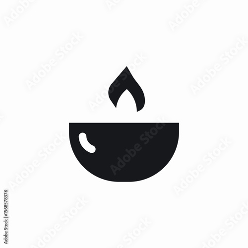 bowl flame icon sign vector