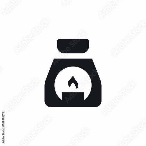 essential oil burner icon sign vector