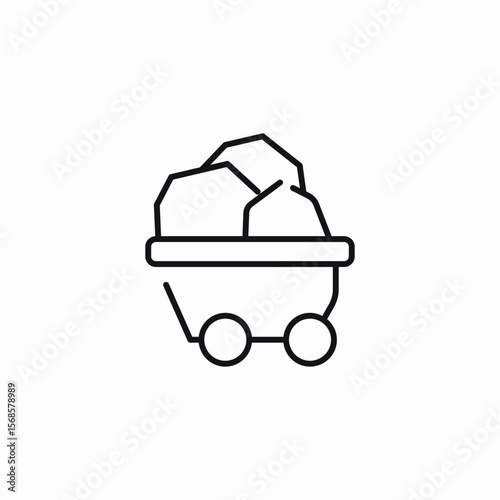 mining cart icon sign vector