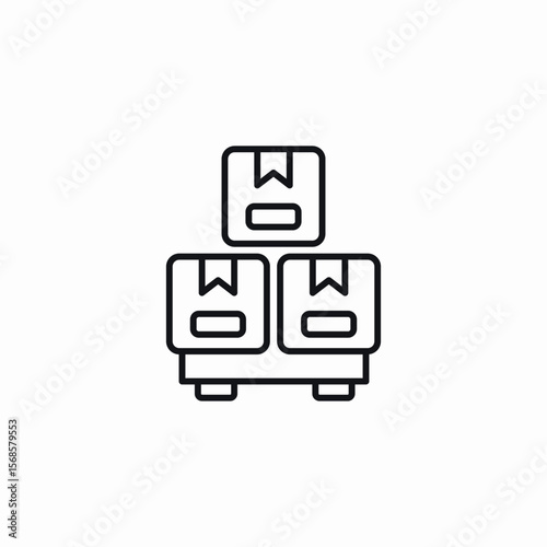 stacked boxes icon sign vector