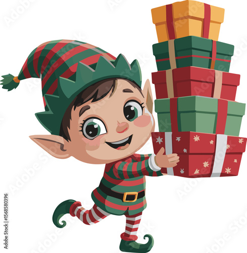 Whimsical illustration of enchanting elves in a magical forest setting perfect for fantasy themes and storybook designs