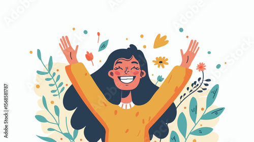 Radiant Joy: A Woman's Genuine, Bright Smile and Happiness face glee life happy merry model image   