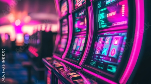 Neon Slot Machines Row, casino , gambling
