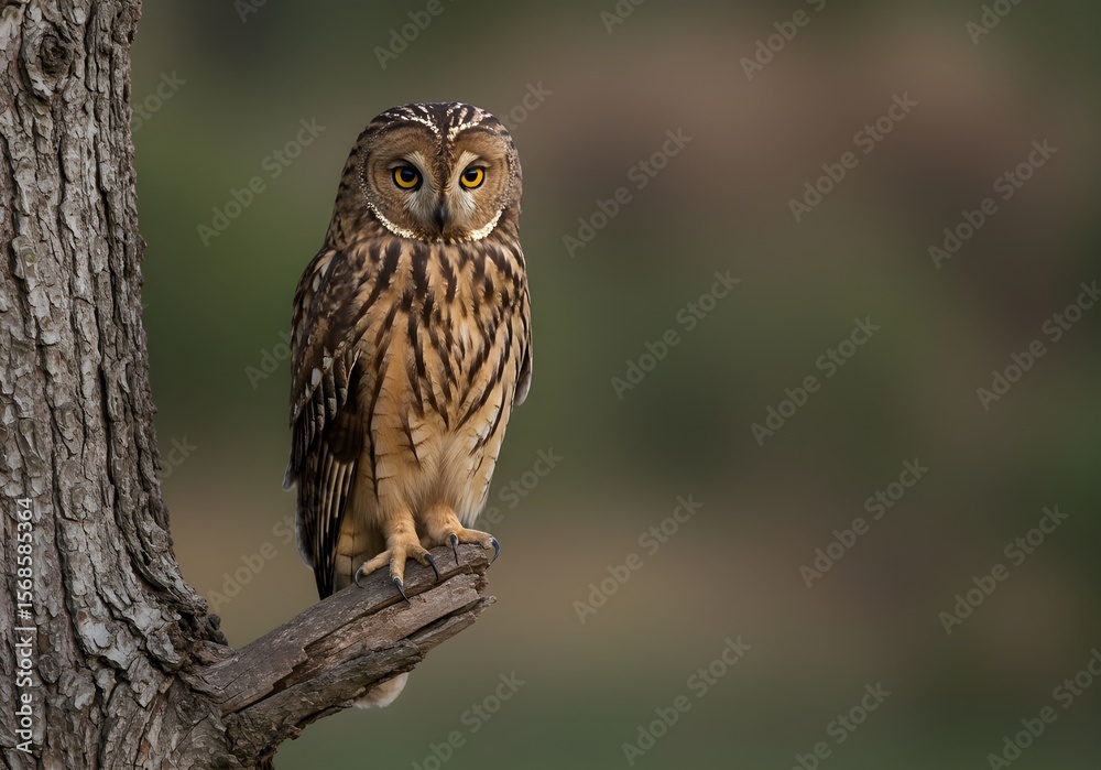 Owl on Branch at Dusk – Wildlife Close-up Owl on Branch at Dusk – Wildlife Close-up