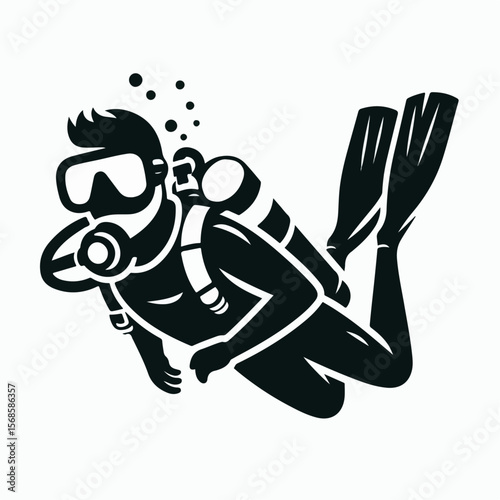 scuba diver vector illustration