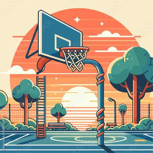basketball hoop vector illustration white background