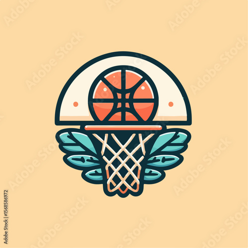 basketball hoop vector illustration white background