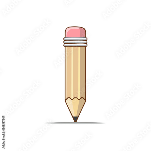 Illustration of a Pencil Drawing a Line with Pink Eraser on a Black Background