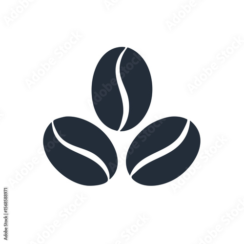 Stylized Coffee Beans Icon Arrangement Minimalist Coffee Theme Visual Graphic