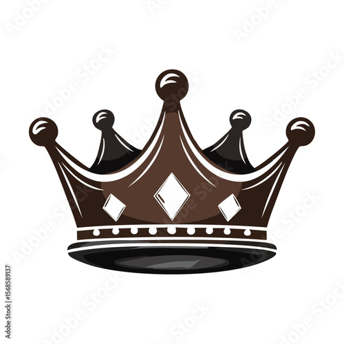 Stylish Chocolate Crown with Diamond Accents on Black Backdrop