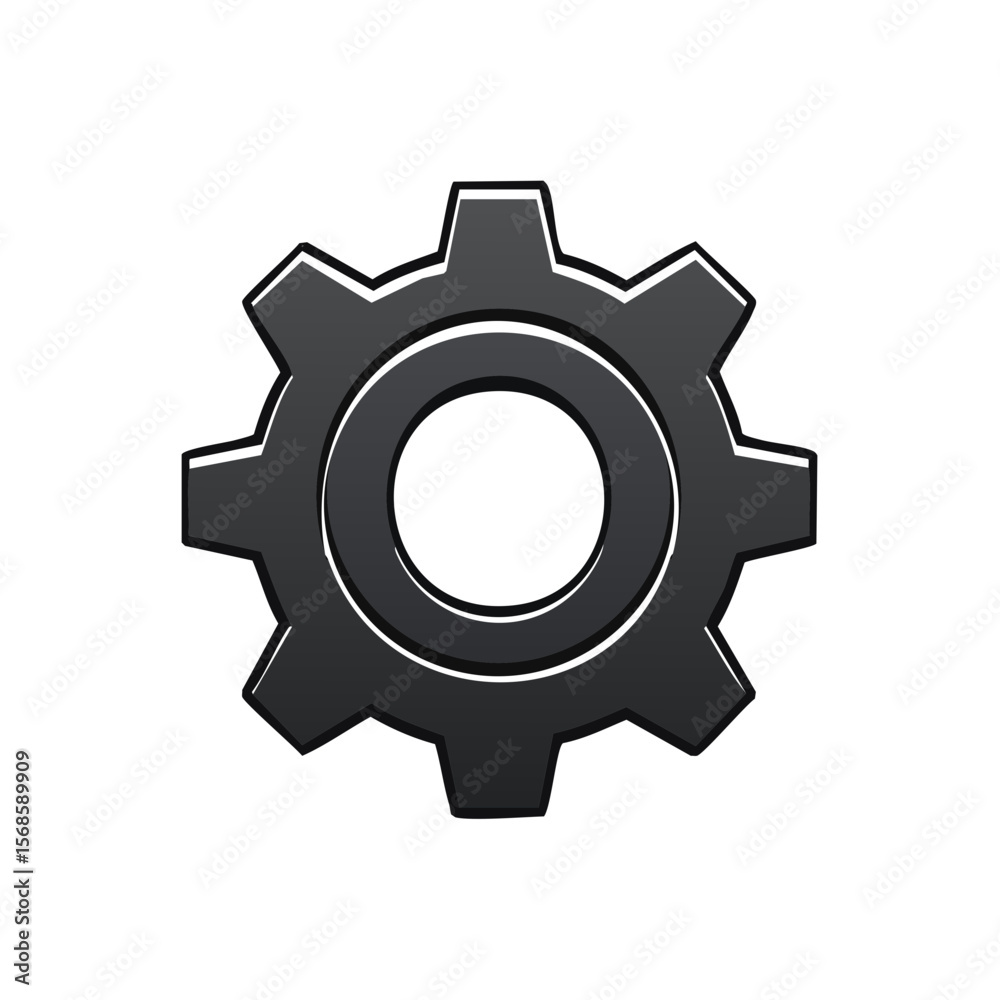 Gear Mechanism Illustration on Black Background Represents Settings and Configuration Options Gear Mechanism Illustration on Black Background Represents Settings and Configuration Options