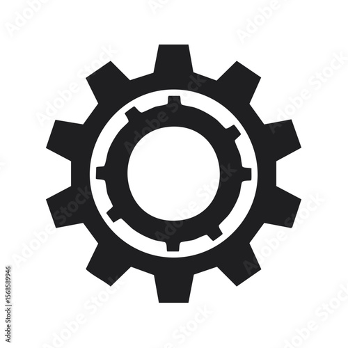 Gear mechanism illustration shows cogs and sprocket for engineering industrial technology