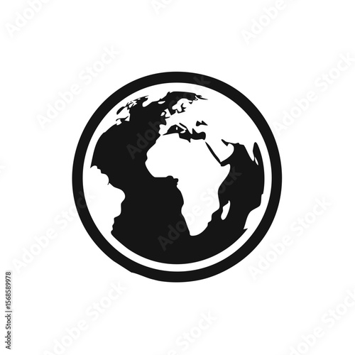 Dark Globe Silhouette Earth Continents Africa Europe World Geography Global Studies Cartography