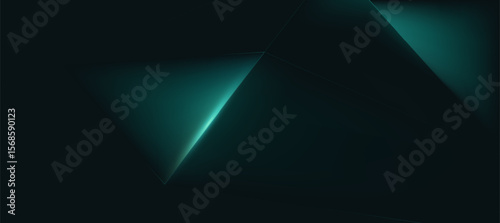 Modern abstract luxury banner, abstract green and black polygon elegant background vector for branding presentation or product ads bg