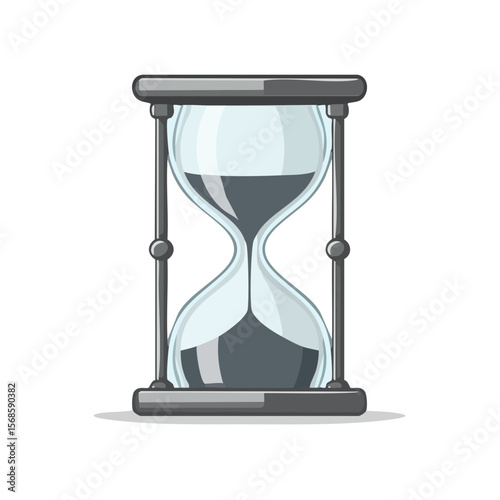 Illustration of Hourglass with Time Passing, Symbolizing Deadlines and Urgency
