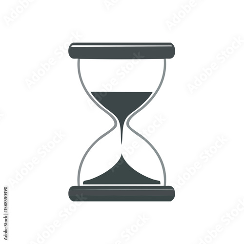 Stylized Hourglass on Black Background Illustrating Time, Deadline, and Pace