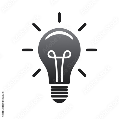 Creative lightbulb symbol on black background. Concept for idea generation, innovation, and problem solving. Glowing bulb for inspiration