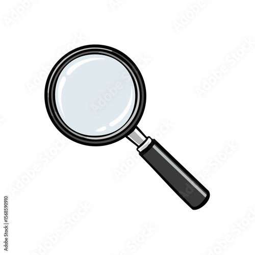 Magnifying glass on black background for searching and exploring concepts detail discovery investigation and inspection tool object