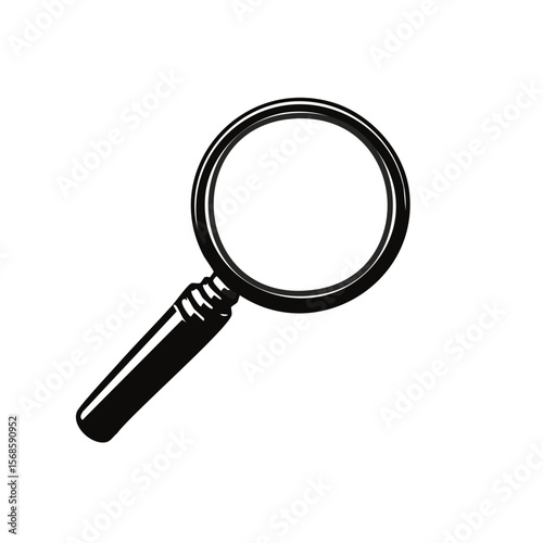 Magnifying glass icon illustration on a dark background Search tool symbol for finding discovery and exploration with a clean graphic style.