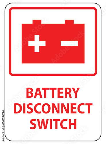 Battery Disconnect Switch Sign for Safety in Electrical Operations