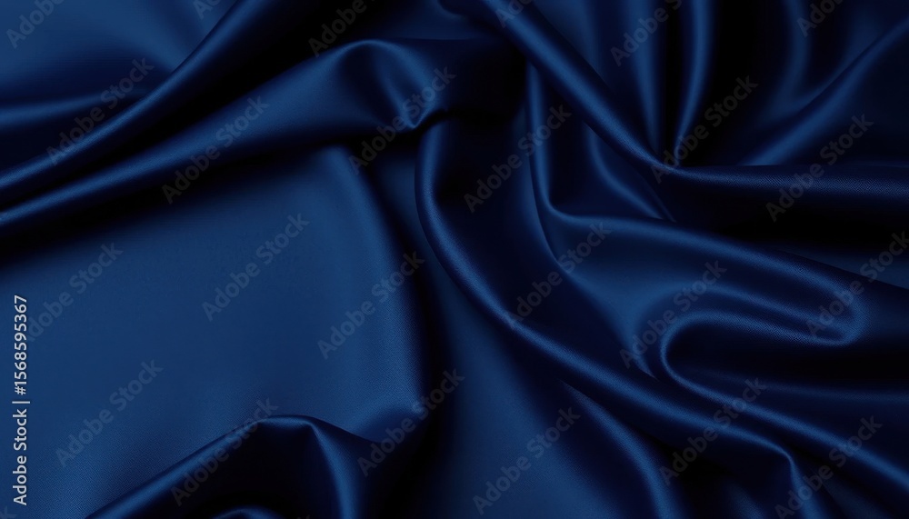 Fototapeta premium Luxurious Deep Blue Satin Fabric Texture