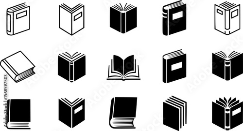 book icon vector, Book logo in line style different style vector illustration.
