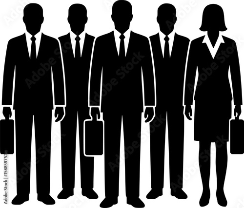 Group of business professionals in silhouette