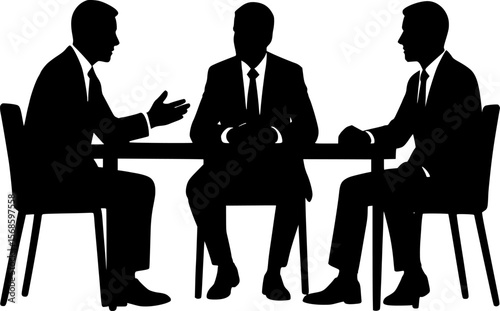 Business Meeting Silhouette of Three Men