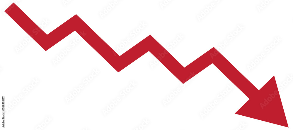 Red Zigzag Downward Arrow icon png file. Financial Crisis, Recession, Stock Market Decline Graphic Red Zigzag Downward Arrow icon png file. Financial Crisis, Recession, Stock Market Decline Graphic