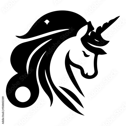 AI-generated vector illustration of a fantasy unicorn

