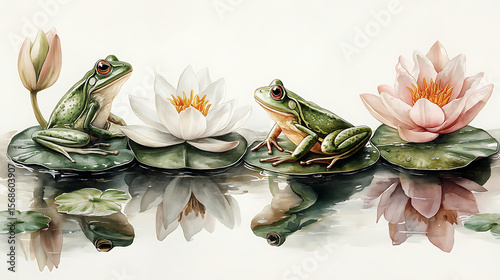 frog sitting on a flower
