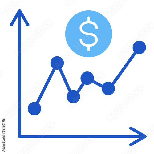 Stock Ticker  Icon Element For Design