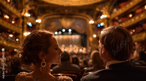 Attend a classical music concert: opera house performance with audience and orchestra view