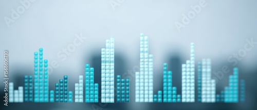 Dynamic data visualization modern workspace digital graphic tech environment close-up viewpoint analytical concept for effective insights