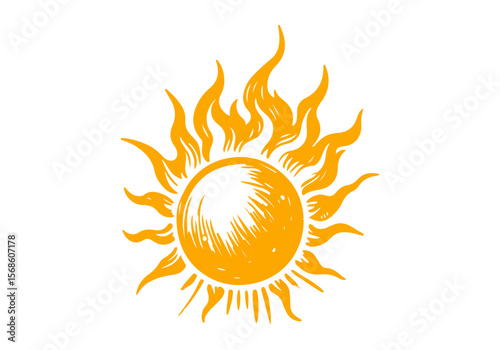 Sun hand drawn vector illustration