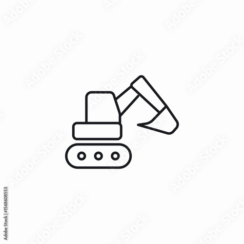 excavator tool icon sign vector
