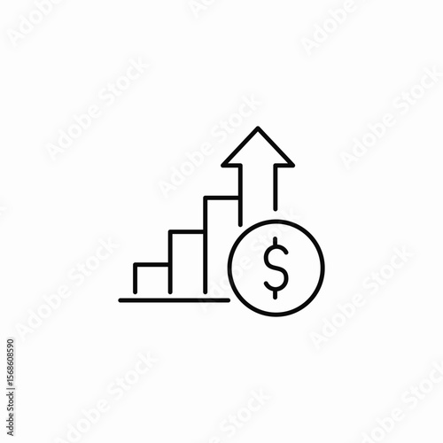 financial rise icon sign vector