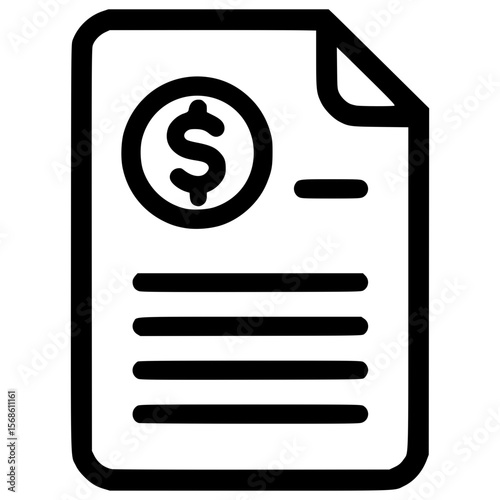 Document with dollar sign icon representing financial information