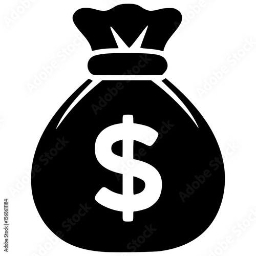 Money bag icon representing wealth and financial transactions