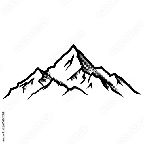 Sharp-peaked mountain silhouette vector illustration