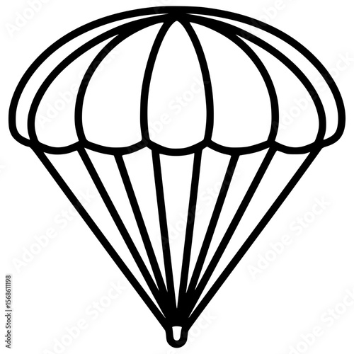 Stylish vector icon of a parachute design for creative projects